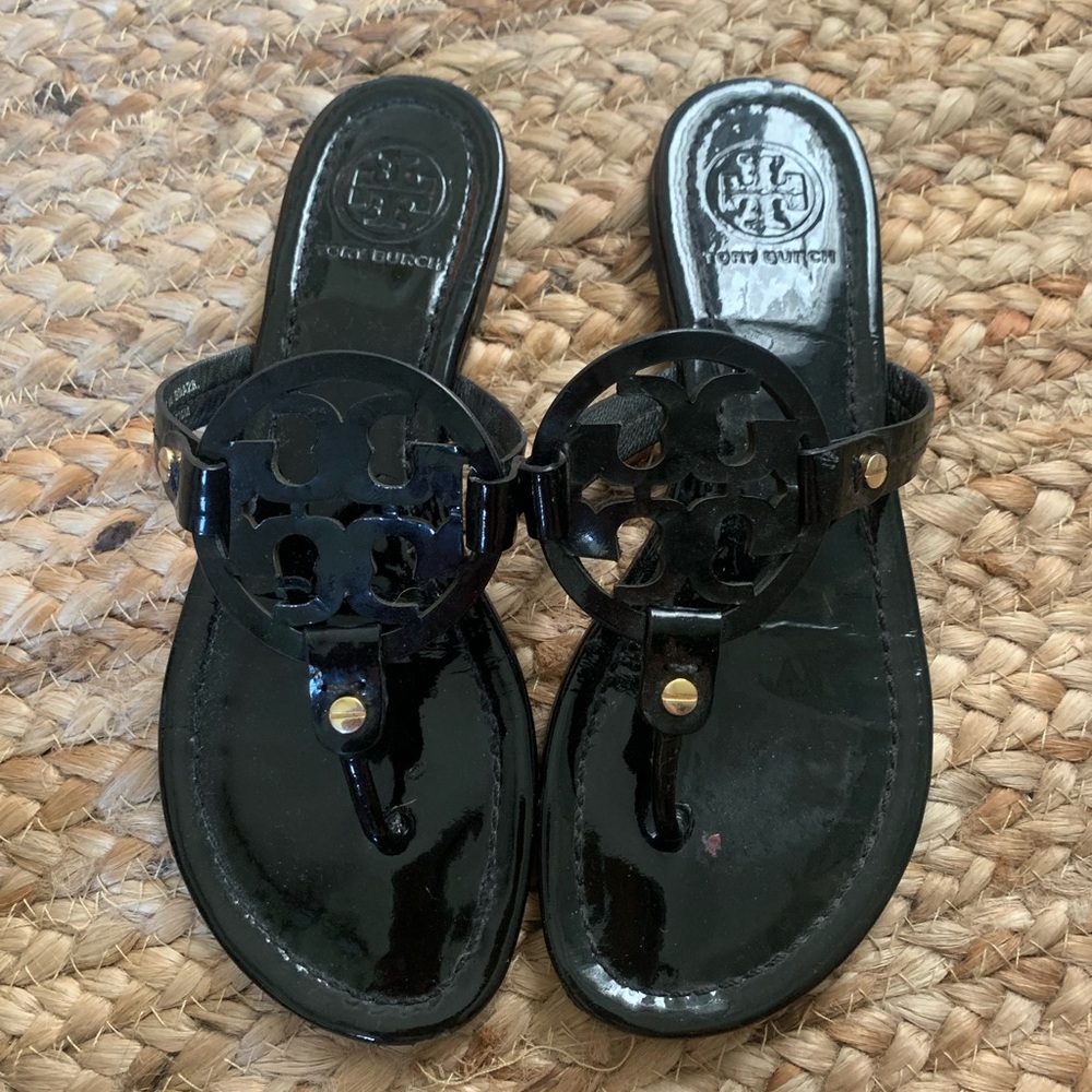 Tory Burch black leather Miller sandals
